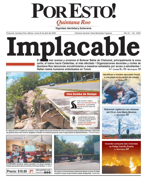 Portada de Por Esto (quintana Roo Chetumal)
