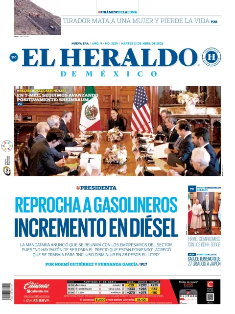 Portada de El Heraldo de Mexico del martes, 21 de abril de 2026