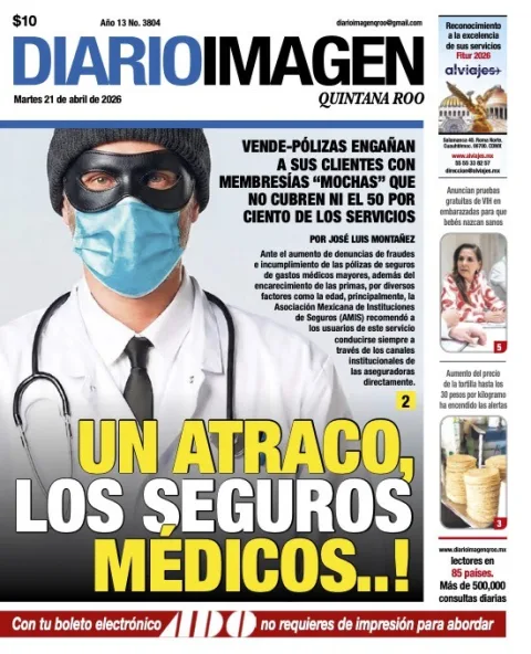 Portada de Diario Imagen Quintana Roo del martes, 21 de abril de 2026