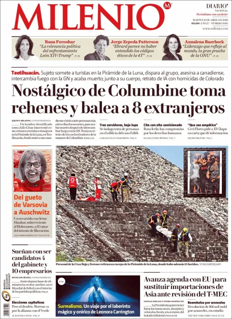 Portada de Milenio del martes, 21 de abril de 2026