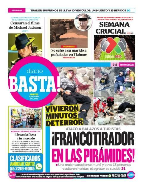 Portada de Basta! (contraportada) del martes, 21 de abril de 2026