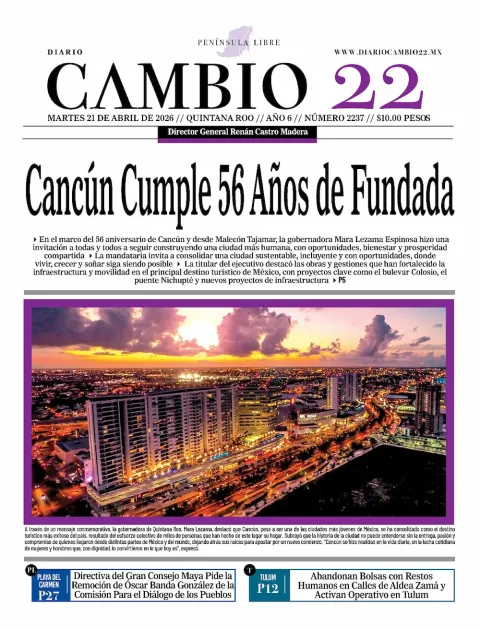 Portada de Diario Cambio 22 (portada) del martes, 21 de abril de 2026