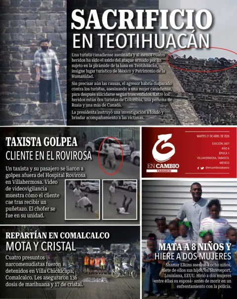 Portada de En Cambio - Tabasco (contraportada) del martes, 21 de abril de 2026