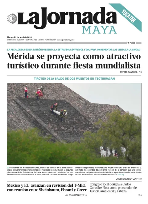 Portada de La Jornada Maya Yucatán del martes, 21 de abril de 2026