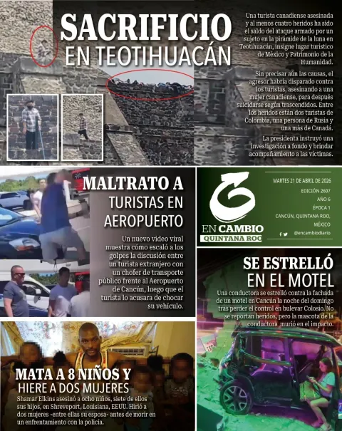 Portada de En Cambio - Quintana Roo (portada) del martes, 21 de abril de 2026
