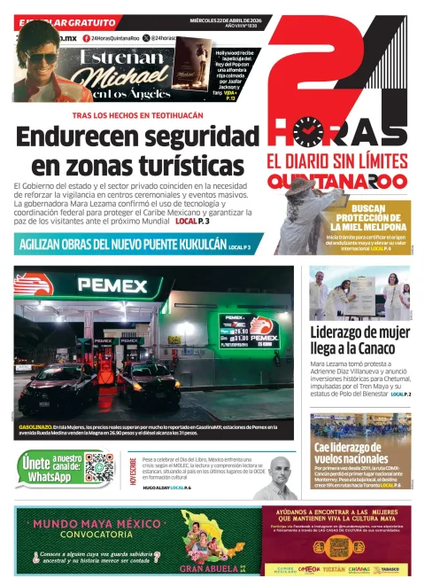 Portada de 24 Horas Quintana Roo