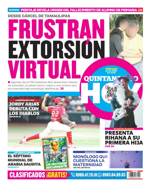 Portada de Quintana Roo Hoy (contraportada)