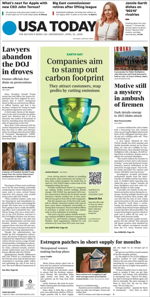 Portada de Usa Today