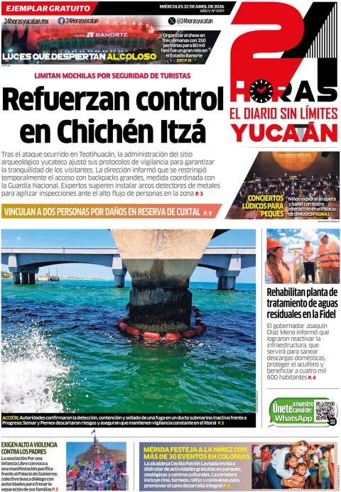 Portada de 24 Horas Yucatan del 2026-04-22