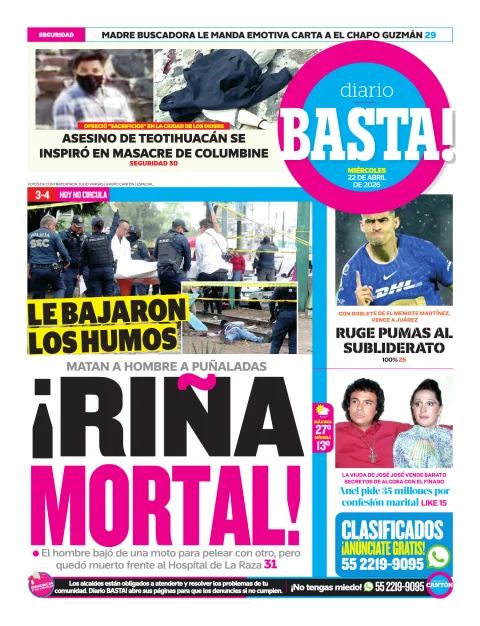 Portada de Basta! (contraportada)