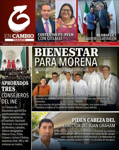 Portada de En Cambio - Tabasco (portada) del miércoles, 22 de abril de 2026