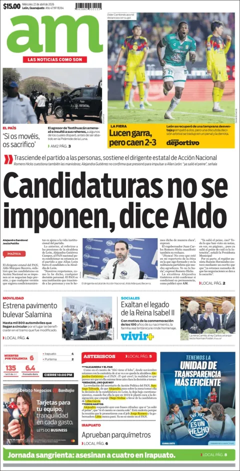 Portada de Am Corredor Industrial del miércoles, 22 de abril de 2026
