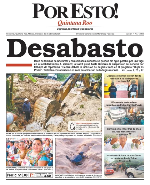 Portada de Por Esto (quintana Roo Chetumal)