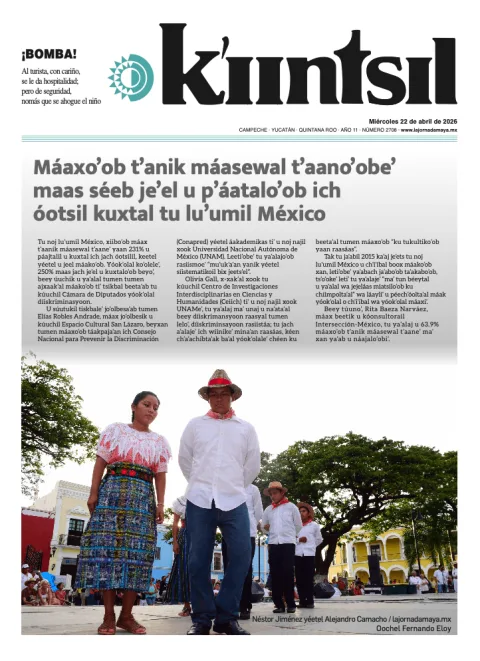 Portada de La Jornada - Kiintsil del miércoles, 22 de abril de 2026