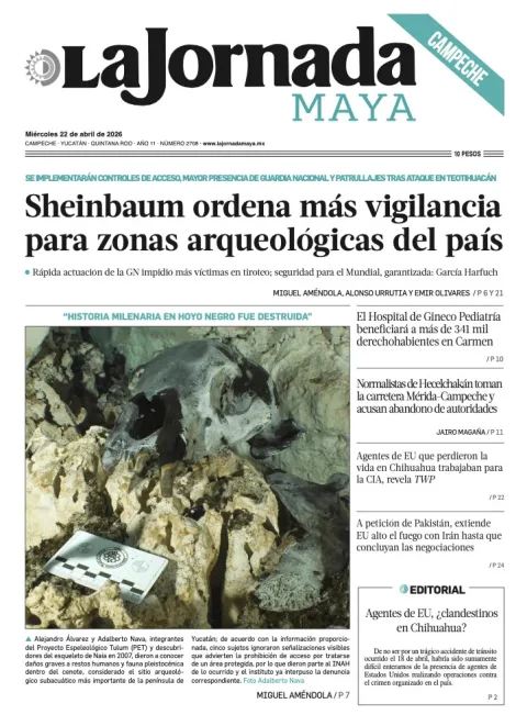 Portada de La Jornada Maya Campeche del miércoles, 22 de abril de 2026