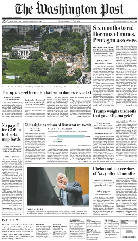 Portada de The Washington Post