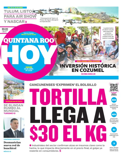 Portada de Quintana Roo Hoy (portada)