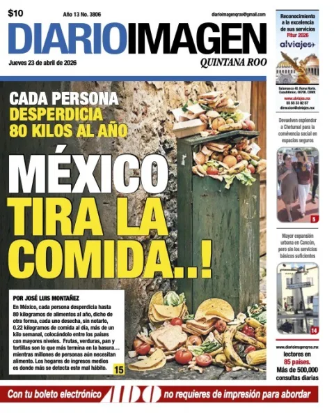 Portada de Diario Imagen Quintana Roo del jueves, 23 de abril de 2026