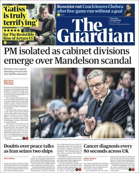 Portada de The Guardian (reino Unido) del 2026-04-23