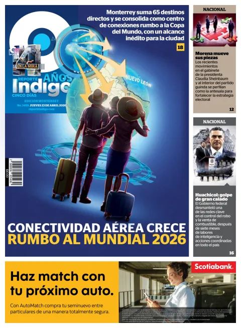 Portada de Reporte Indigo Monterrey del jueves, 23 de abril de 2026