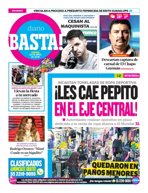 Portada de Basta! (contraportada)