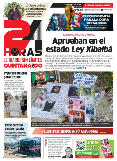 Portada de 24 Horas Quintana Roo