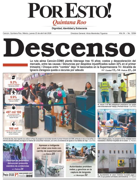Portada de Por Esto (quintana Roo Cancun) del 2026-04-23