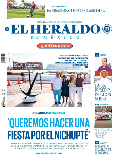 Portada de El Heraldo de Mexico - Quintana Roo