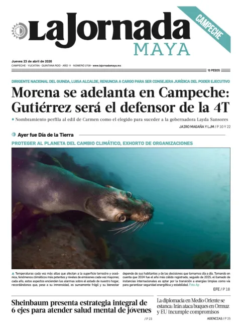 Portada de La Jornada Maya Campeche del jueves, 23 de abril de 2026