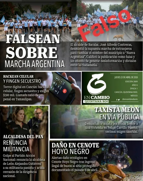 Portada de En Cambio - Quintana Roo (contraportada) del jueves, 23 de abril de 2026