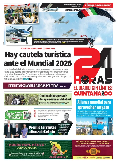 Portada de 24 Horas Quintana Roo