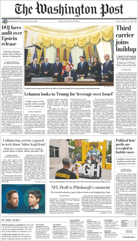 Portada de The Washington Post