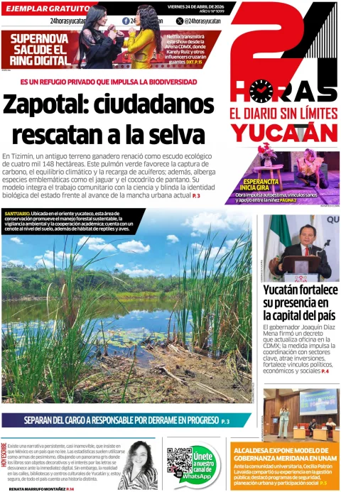 Portada de 24 Horas Yucatan del 2026-04-24