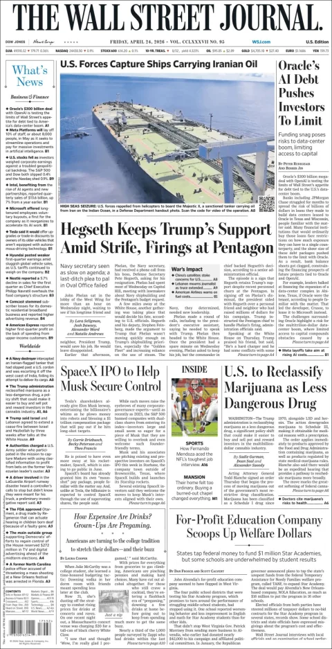 Portada de The Wall Street Journal