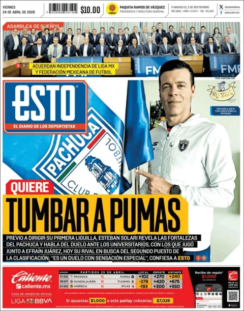 Portada de Esto del viernes, 24 de abril de 2026
