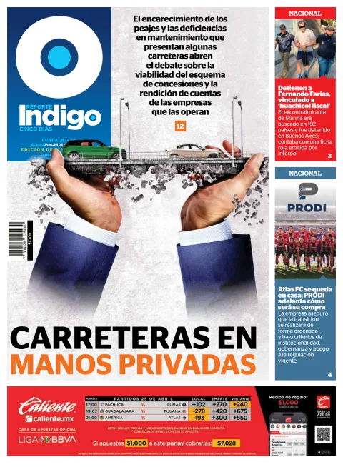 Portada de Reporte Indigo Guadalajara del viernes, 24 de abril de 2026