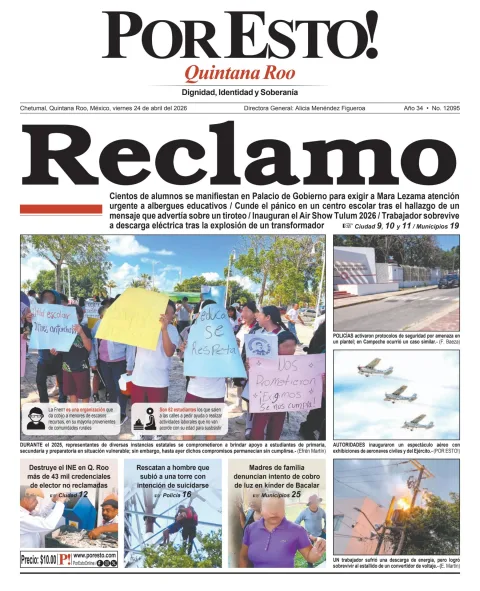 Portada de Por Esto (quintana Roo Chetumal) del 2026-04-24