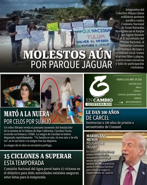 Portada de En Cambio - Quintana Roo (contraportada) del viernes, 24 de abril de 2026