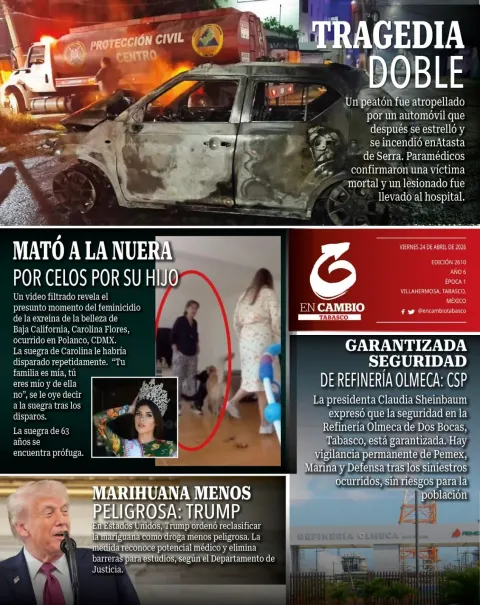 Portada de En Cambio - Tabasco (contraportada) del viernes, 24 de abril de 2026