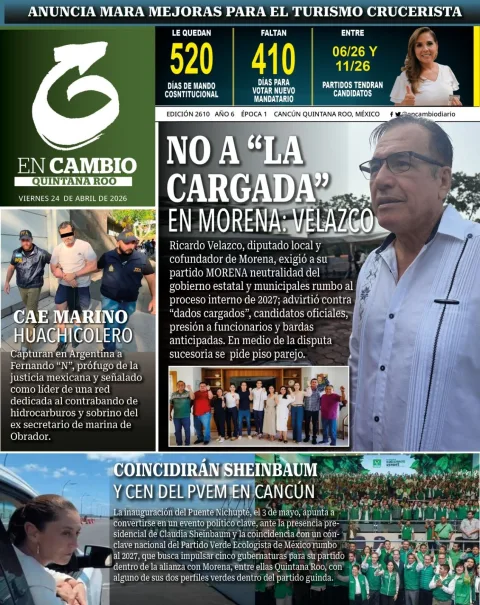 Portada de En Cambio - Quintana Roo (portada) del viernes, 24 de abril de 2026