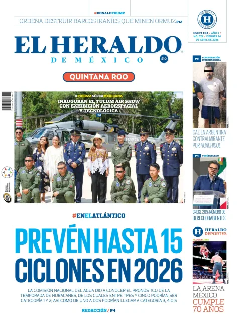 Portada de El Heraldo de Mexico - Quintana Roo