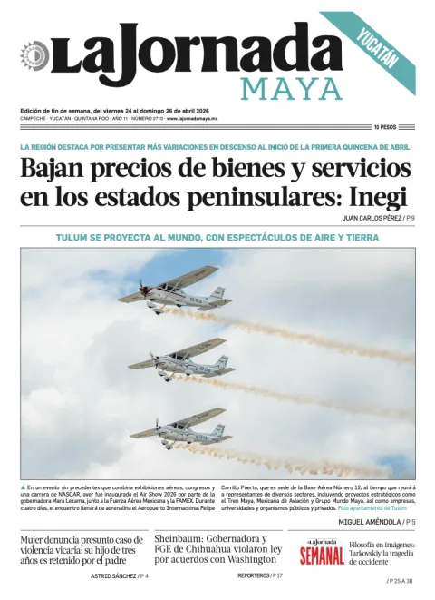 Portada de La Jornada Maya Yucatán del viernes, 24 de abril de 2026