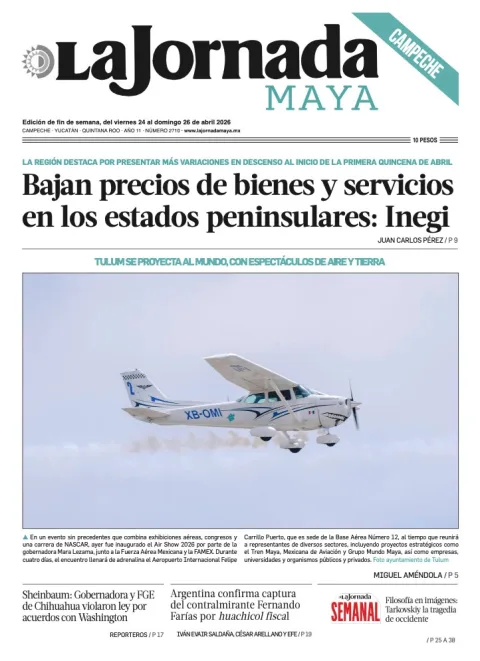 Portada de La Jornada Maya Campeche del viernes, 24 de abril de 2026