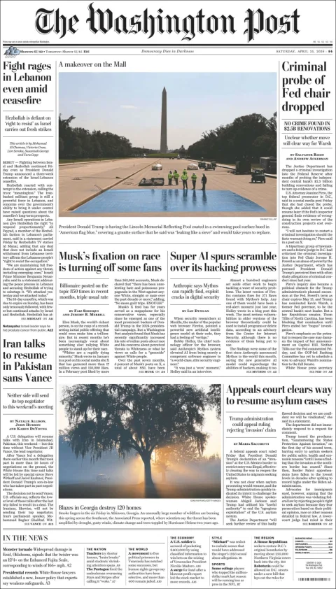 Portada de The Washington Post
