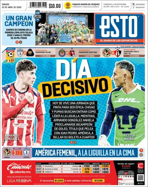 Portada de Esto del sábado, 25 de abril de 2026