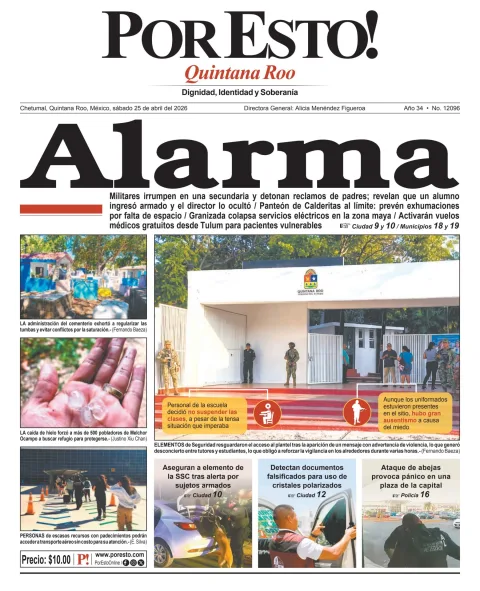 Portada de Por Esto (quintana Roo Chetumal) del 2026-04-25
