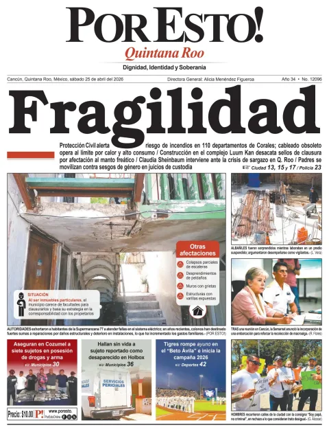 Portada de Por Esto (quintana Roo Cancun) del 2026-04-25