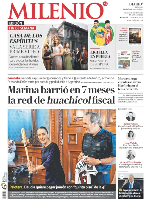 Portada de Milenio del sábado, 25 de abril de 2026