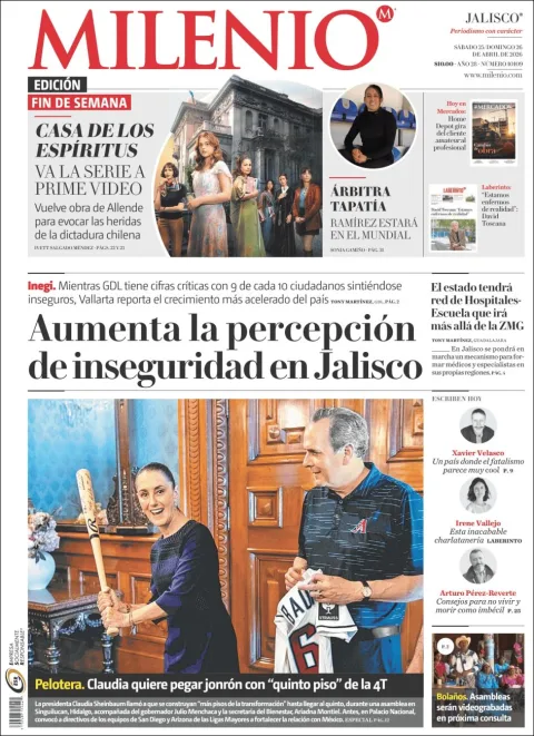 Portada de Milenio Jalisco del sábado, 25 de abril de 2026