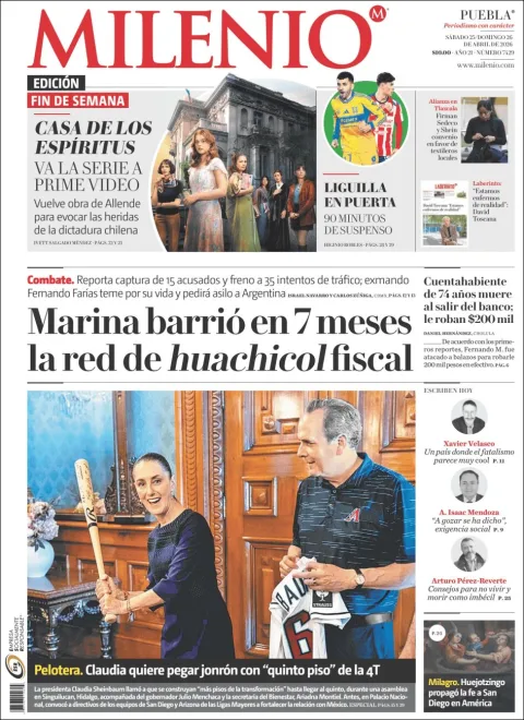 Portada de Milenio Puebla del sábado, 25 de abril de 2026